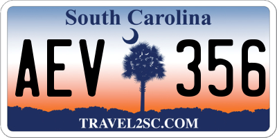 SC license plate AEV356