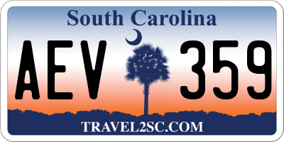 SC license plate AEV359