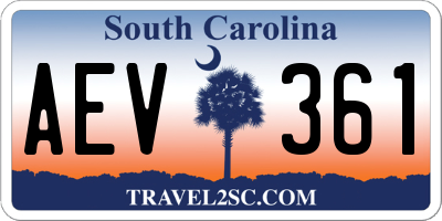 SC license plate AEV361