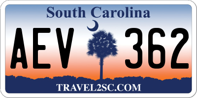 SC license plate AEV362