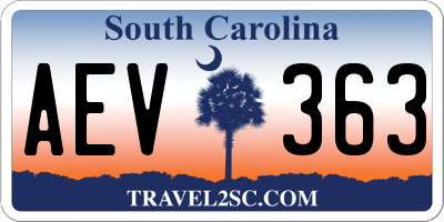 SC license plate AEV363