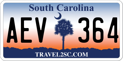 SC license plate AEV364