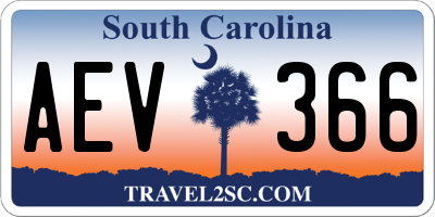 SC license plate AEV366