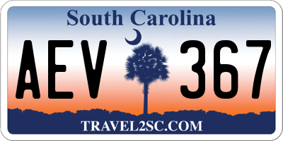 SC license plate AEV367