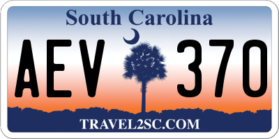 SC license plate AEV370