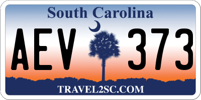 SC license plate AEV373