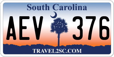 SC license plate AEV376