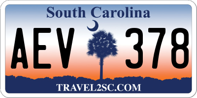 SC license plate AEV378