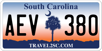 SC license plate AEV380