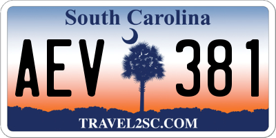 SC license plate AEV381