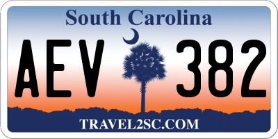 SC license plate AEV382