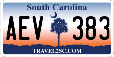 SC license plate AEV383