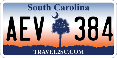 SC license plate AEV384