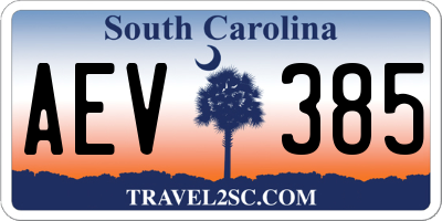 SC license plate AEV385