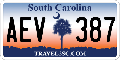 SC license plate AEV387