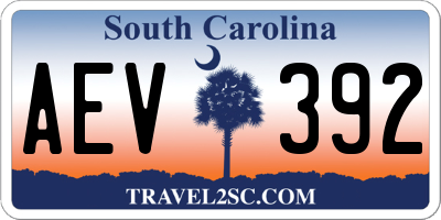 SC license plate AEV392