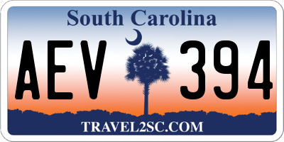 SC license plate AEV394