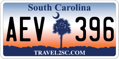 SC license plate AEV396