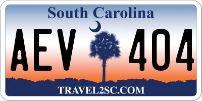 SC license plate AEV404