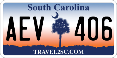 SC license plate AEV406