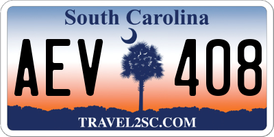 SC license plate AEV408