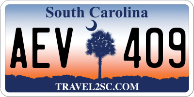 SC license plate AEV409