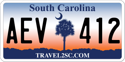 SC license plate AEV412