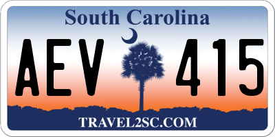 SC license plate AEV415