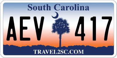 SC license plate AEV417