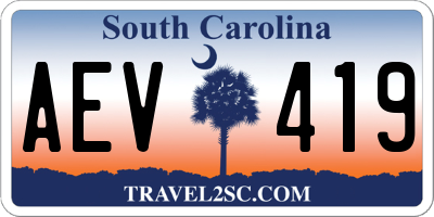 SC license plate AEV419