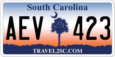 SC license plate AEV423
