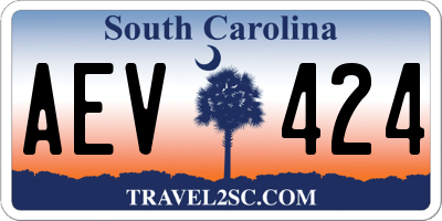 SC license plate AEV424