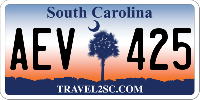 SC license plate AEV425