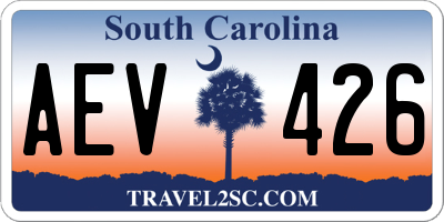 SC license plate AEV426