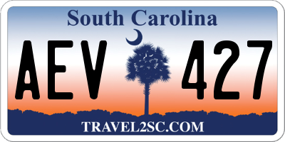 SC license plate AEV427