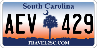 SC license plate AEV429