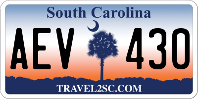SC license plate AEV430