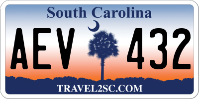 SC license plate AEV432