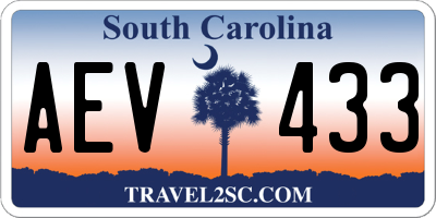 SC license plate AEV433