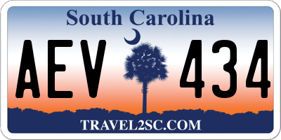 SC license plate AEV434