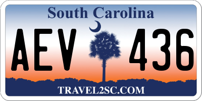 SC license plate AEV436