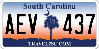 SC license plate AEV437