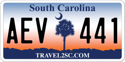 SC license plate AEV441