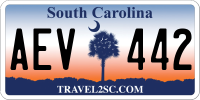 SC license plate AEV442