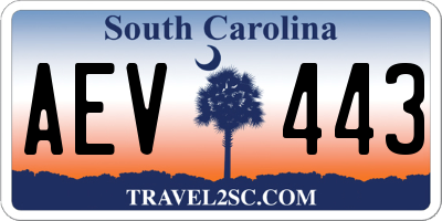 SC license plate AEV443