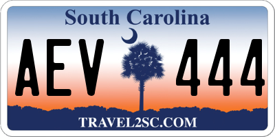 SC license plate AEV444