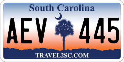 SC license plate AEV445