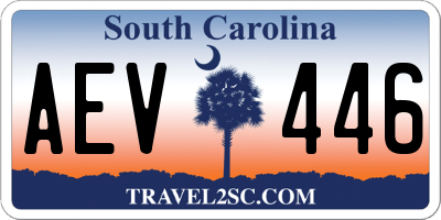 SC license plate AEV446