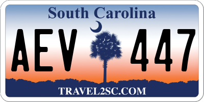 SC license plate AEV447