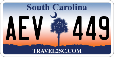SC license plate AEV449